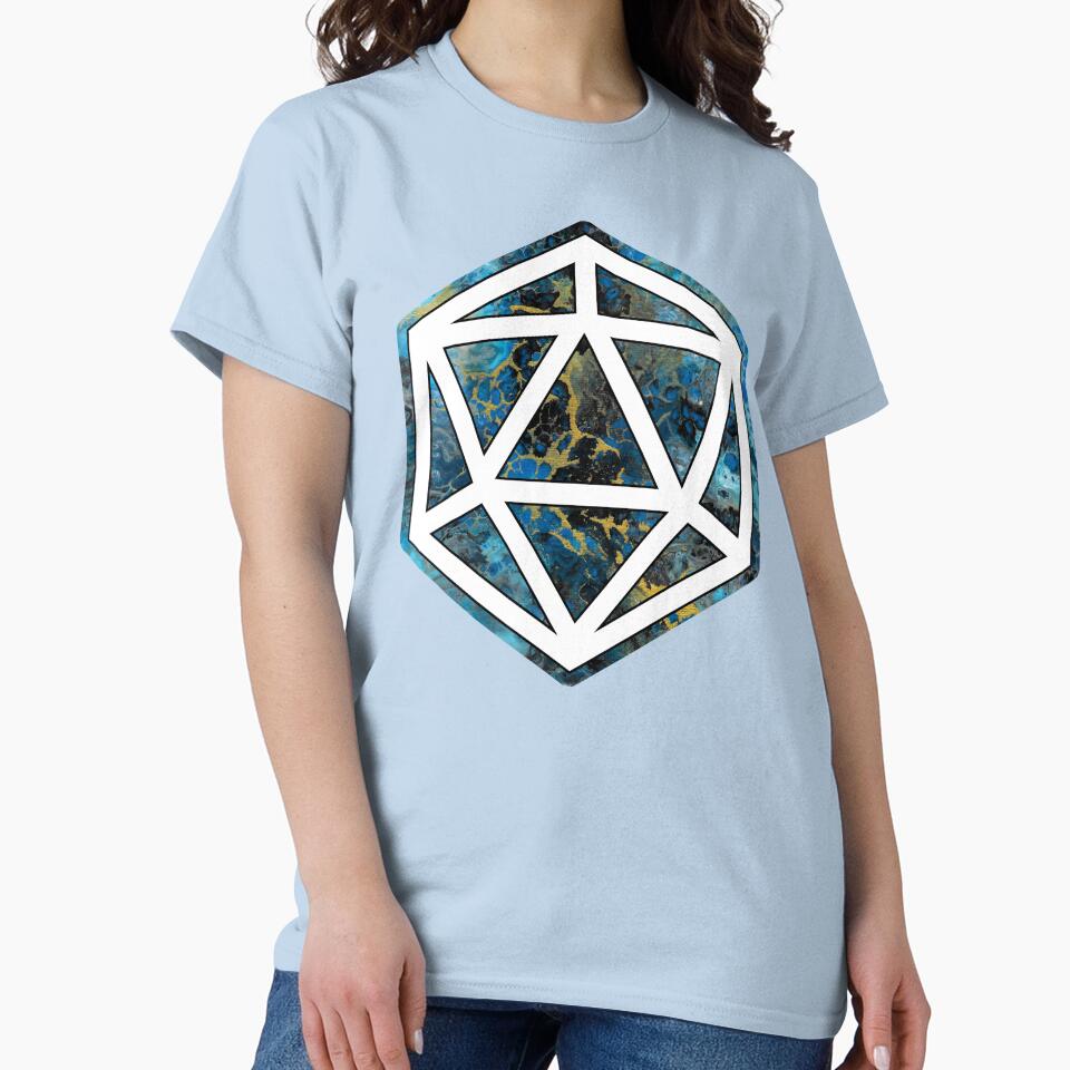 Critical Splash D20 - Acrylic Pour by HandmadeHill T-Shirts, Hoodie, Sweatshirt | BlankRebels.com (Image 2)