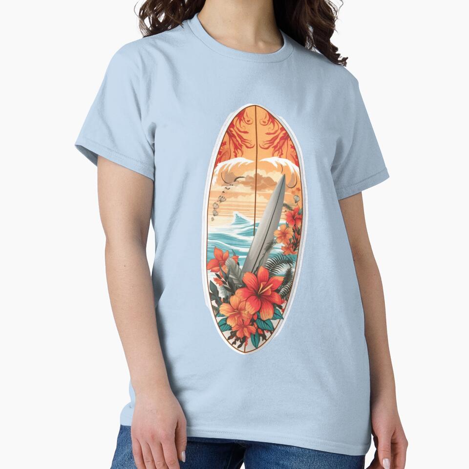 Surfing Board Flowers T-Shirts, Hoodie, Sweatshirt