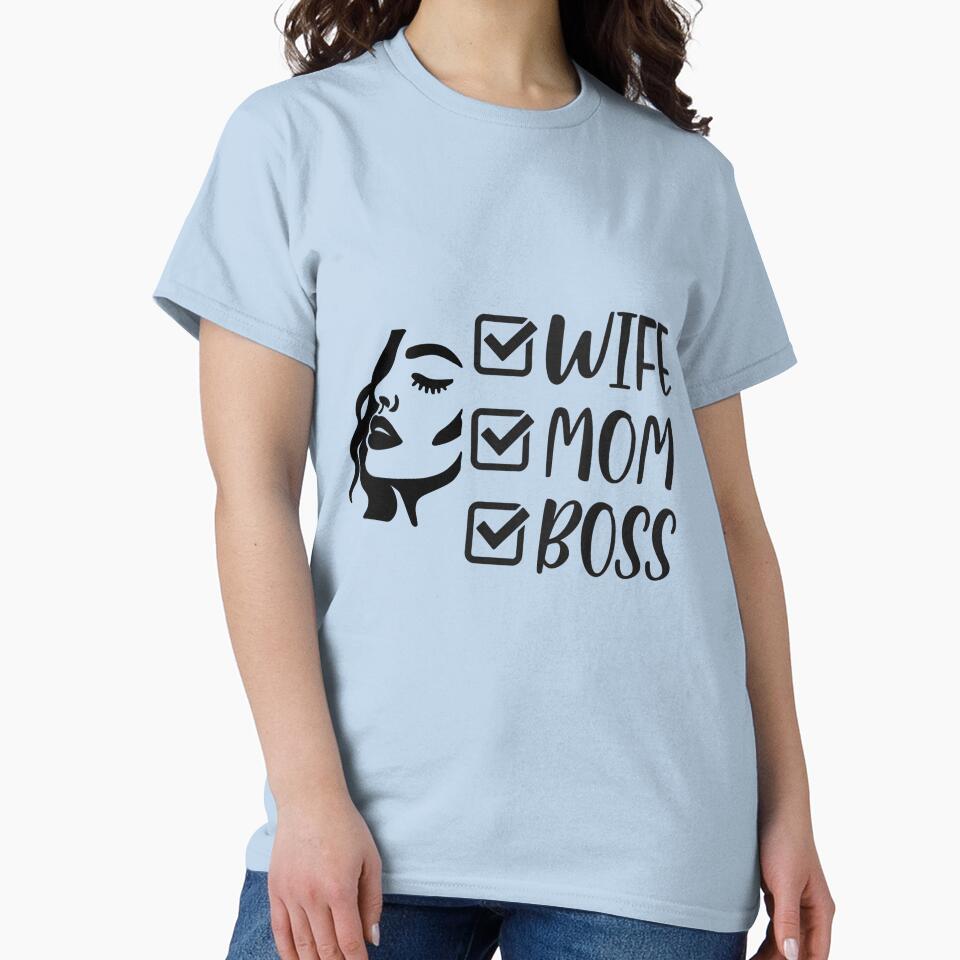 Wife Mom Boss - Modern Line Art Woman Checklist by Pukisdaizi T-Shirts, Hoodie, Sweatshirt | BlankRebels.com (Image 2)