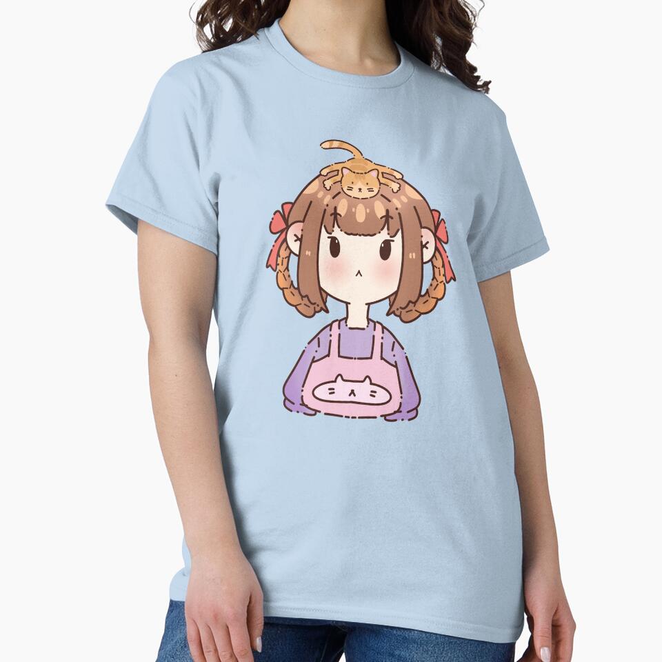 Girl with Ginger Cat on Head by Zmonz