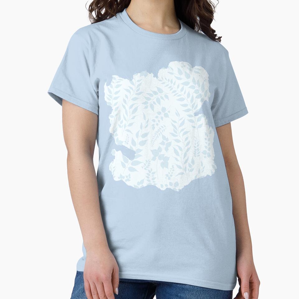 Greenery Botanical Print Blue Leaves by SilverPegasus T-Shirts, Hoodie, Sweatshirt | BlankRebels.com (Image 2)