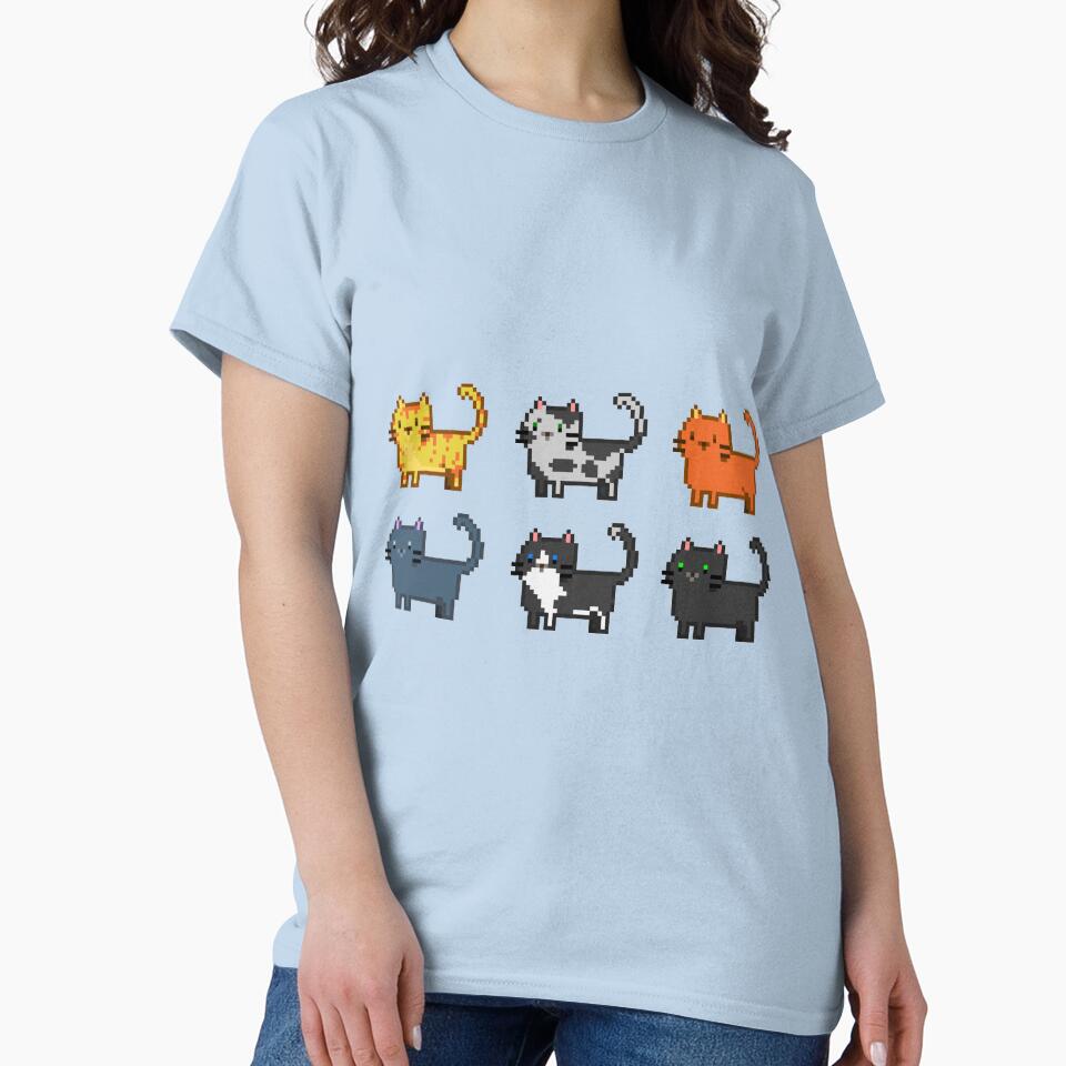 Cute Pixel Cats Two Rows T-Shirts, Hoodie, Sweatshirt