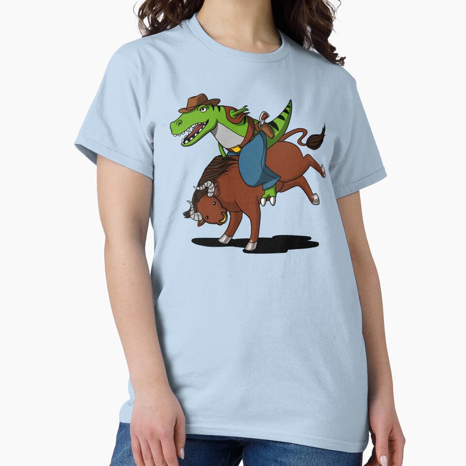 T-Rex Dinosaur Cowboy Riding Bull by underheaven T-Shirts, Hoodie, Sweatshirt | BlankRebels.com (Image 2)