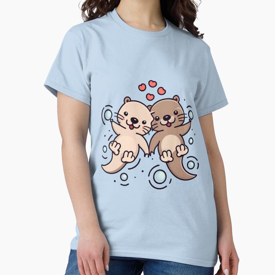 Significant Otters Otters Holding Hands by Clouth Clothing  ⭐⭐⭐⭐⭐ T-Shirts, Hoodie, Sweatshirt | BlankRebels.com (Image 2)
