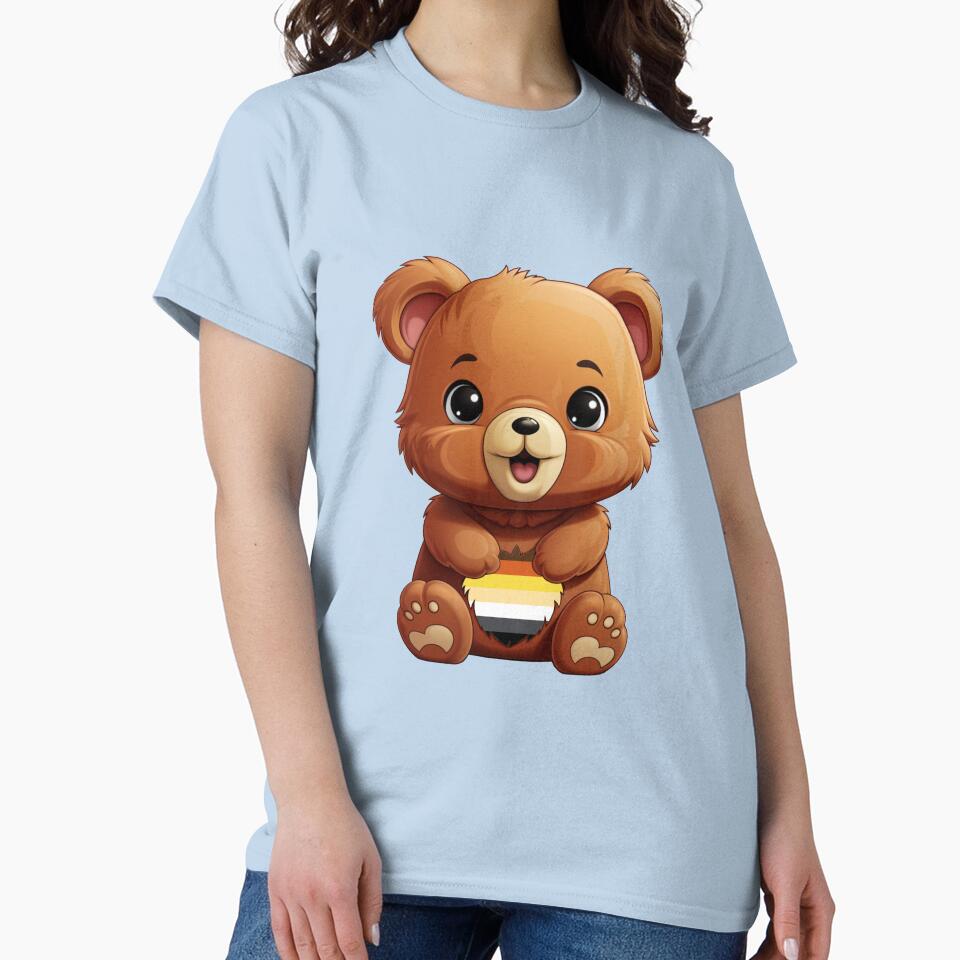 Cute Pride Flag Bear, Subtle Kawaii Gay Bear Design by Travelslightly T-Shirts, Hoodie, Sweatshirt (Image 2)