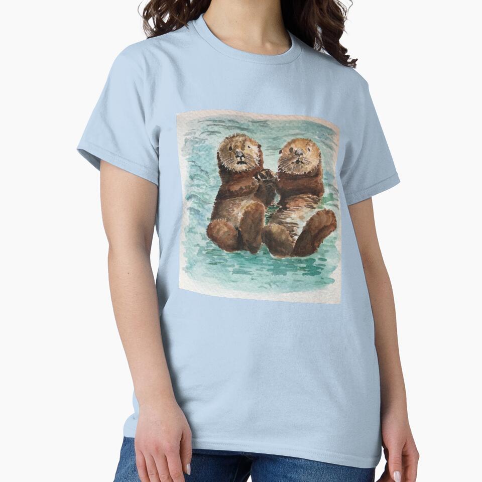 Hairy otters holding hands by ClareKirwan T-Shirts, Hoodie, Sweatshirt | BlankRebels.com (Image 2)