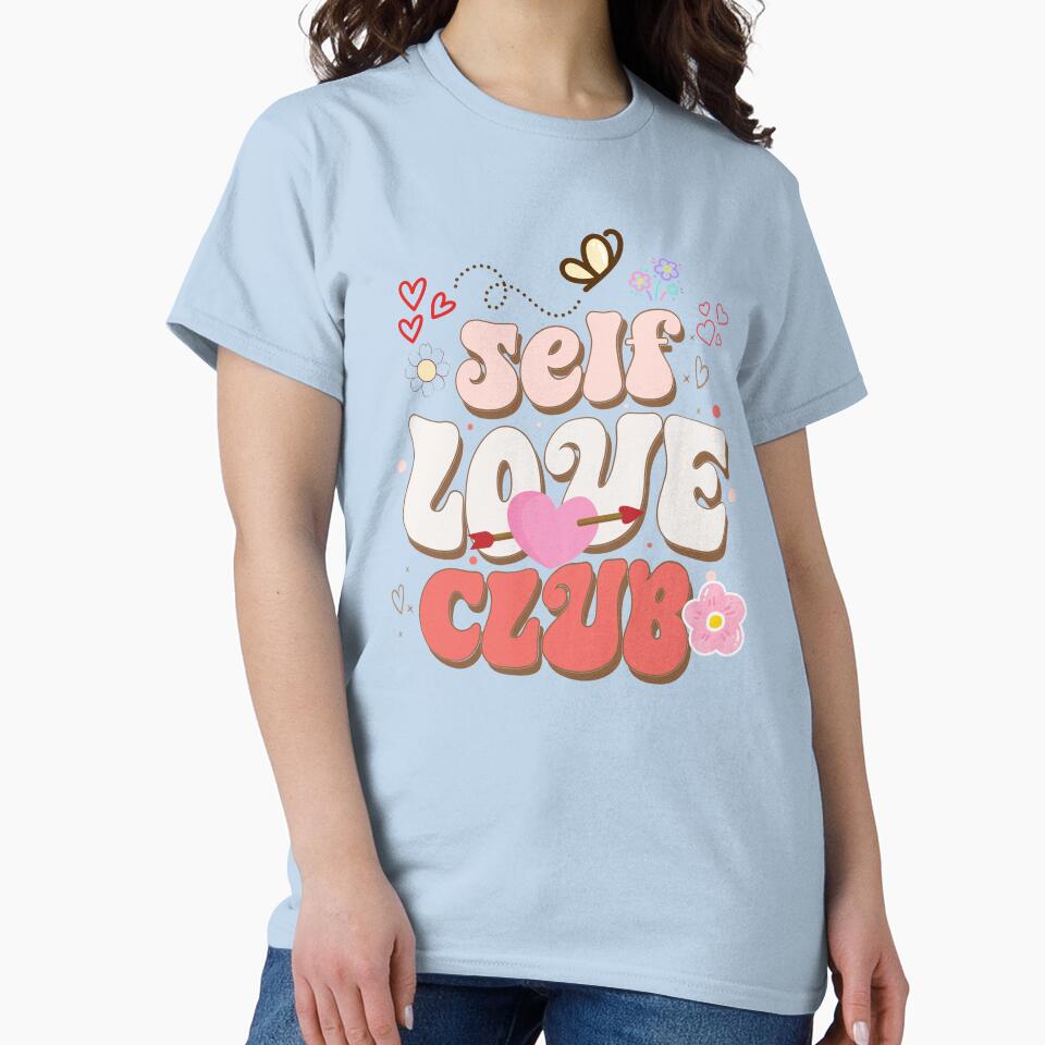 Self Love Club Cute Valentine’s Day Design Self Care Anti Valentine Aesthetic by AnnCraftsPH T-Shirts, Hoodie,... (Image 2)