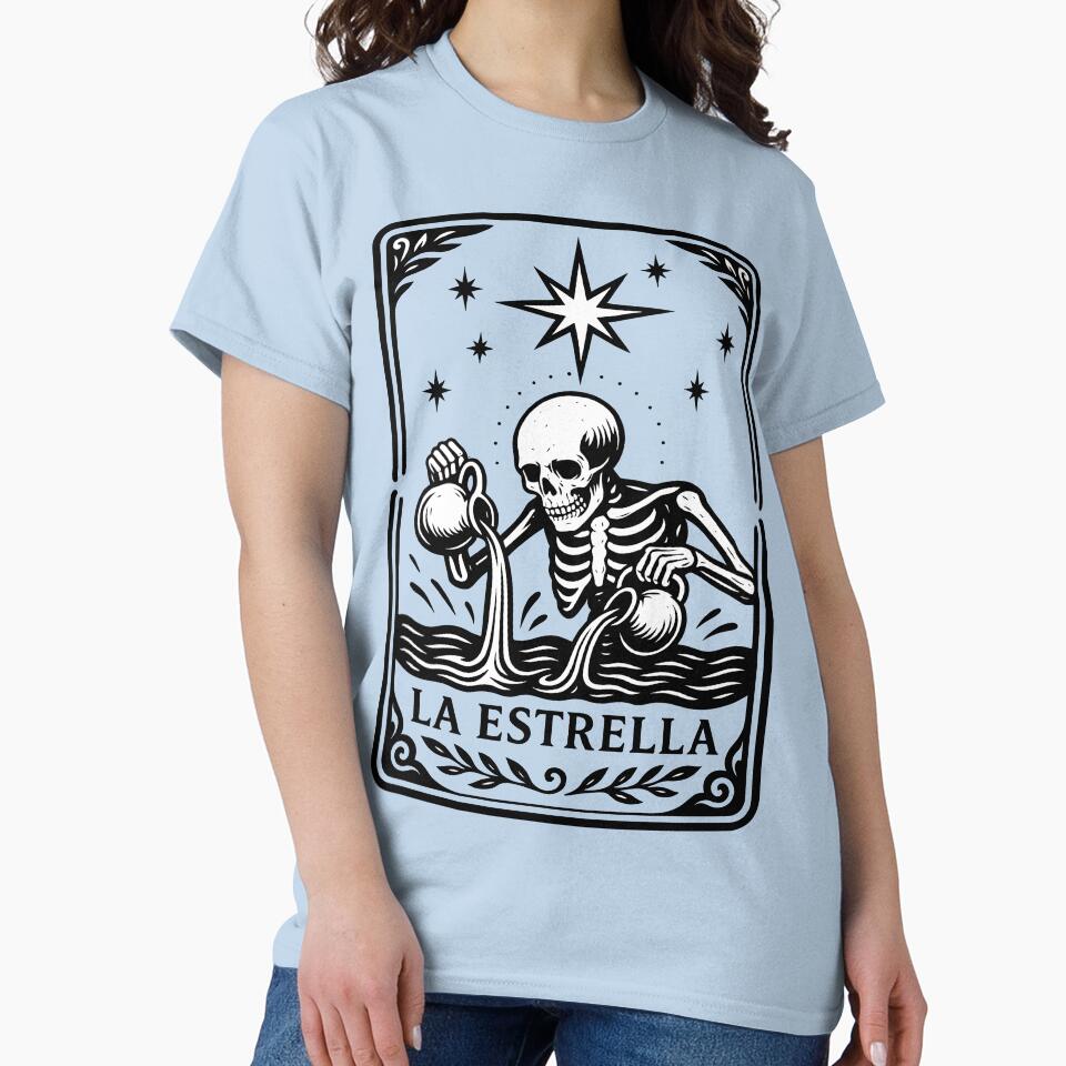 The Star Tarot Card Print – Ornamental Black and White Art by  Ojo de Lilith T-Shirts, Hoodie, Sweatshirt (Image 2)