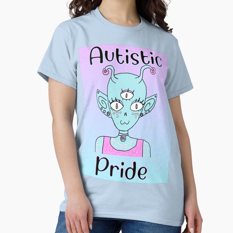 Autistic Pride Alien by cr33pyki77y T-Shirts, Hoodie, Sweatshirt | BlankRebels.com (Image 2)