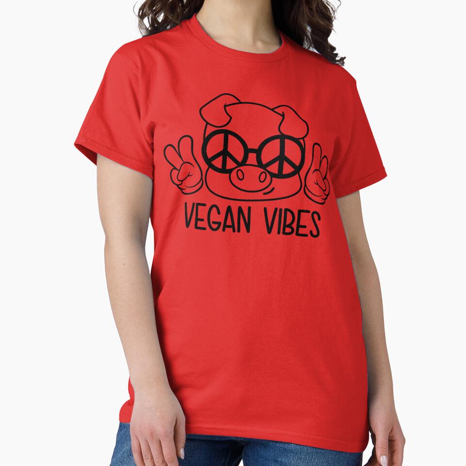 Vegan Vibes Peace Pig by CreativeBel T-Shirts, Hoodie, Sweatshirt | BlankRebels.com (Image 2)