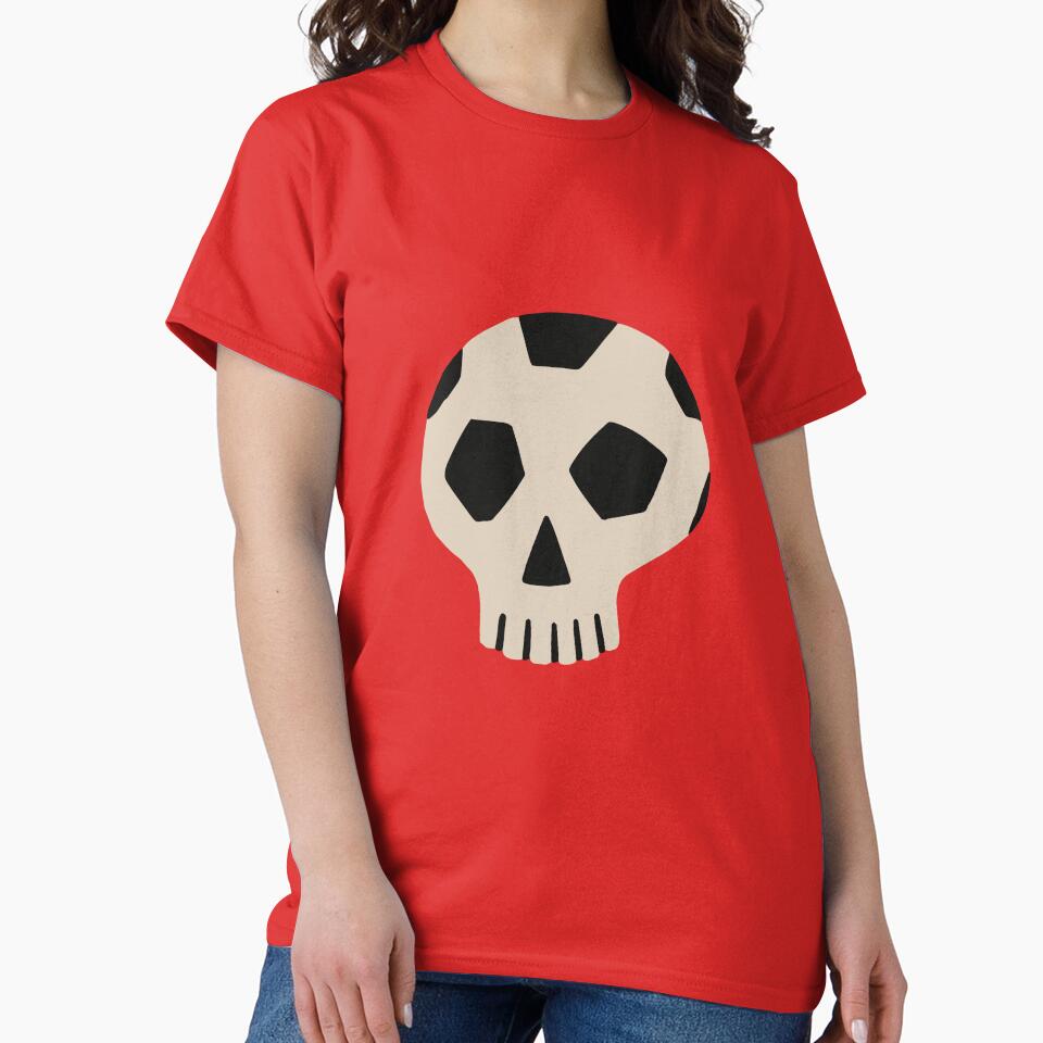 Cartoon Soccer Skull Football Fan Cool Skeleton Halloween Graphic Design by w1ckerman