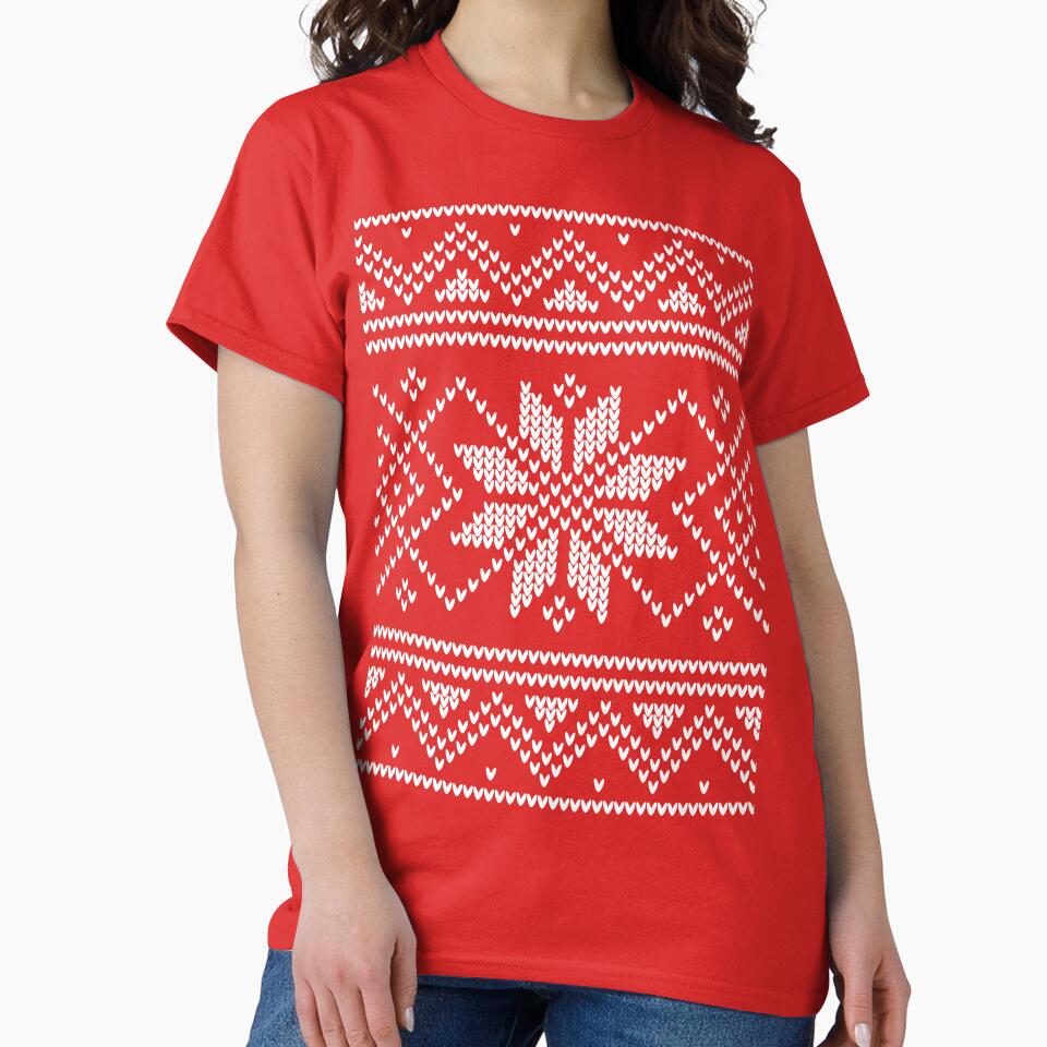Christmas Sweater Pattern Red by Harry Draws Straws T-Shirts, Hoodie, Sweatshirt | BlankRebels.com (Image 2)
