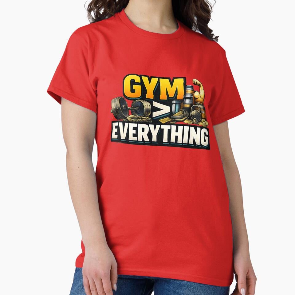 GYM > EVERYTHING” – Funny Gym Addict Priorities T-Shirt by Born To Be Fit Hoodie, Sweatshirt | BlankRebels.com (Image 2)