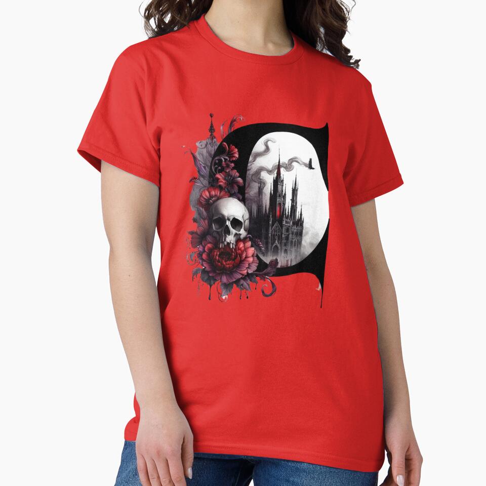 Gothic Halloween Skull and Roses Design C by CultDigHoriz T-Shirts, Hoodie, Sweatshirt | BlankRebels.com (Image 2)