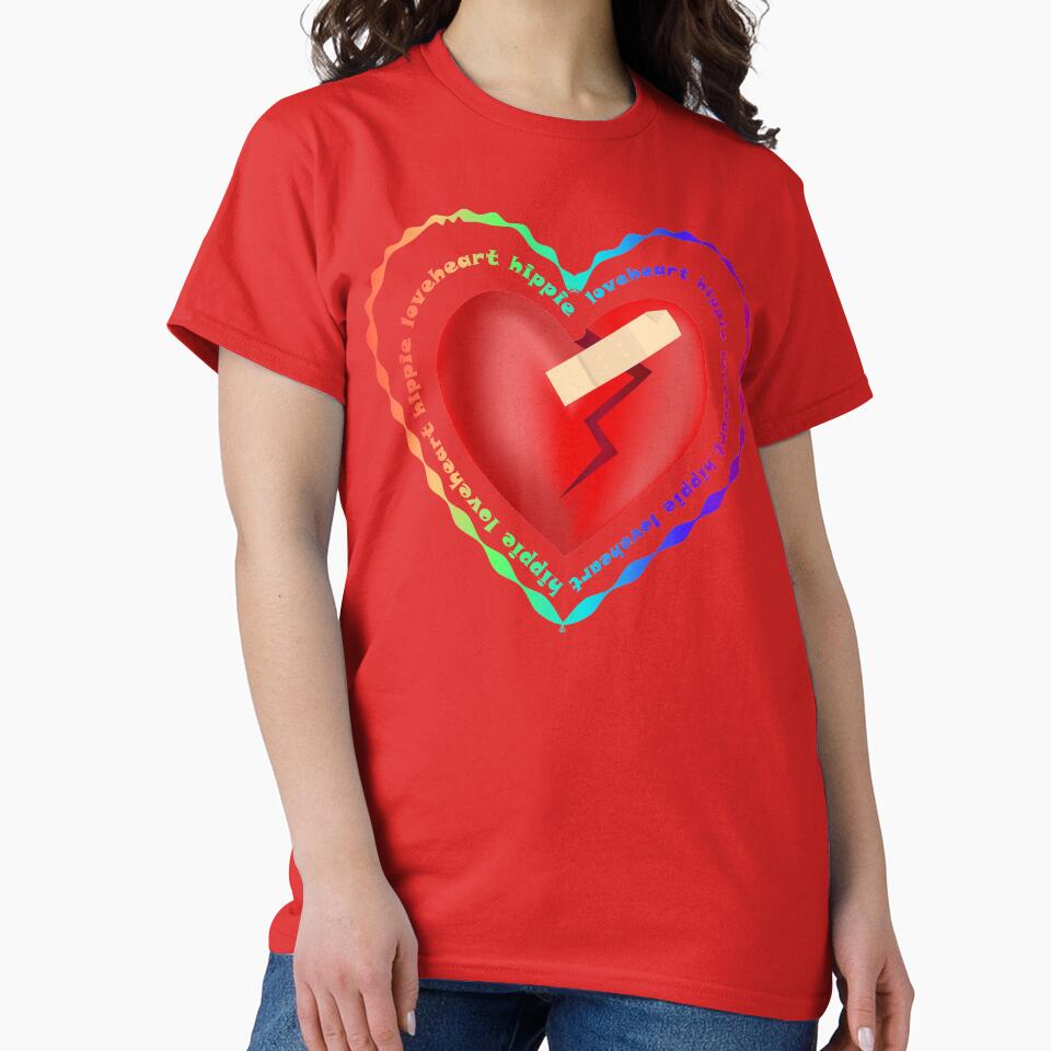 Hippie loveheart rainbow typography by CutieBlue T-Shirts, Hoodie, Sweatshirt | BlankRebels.com (Image 2)