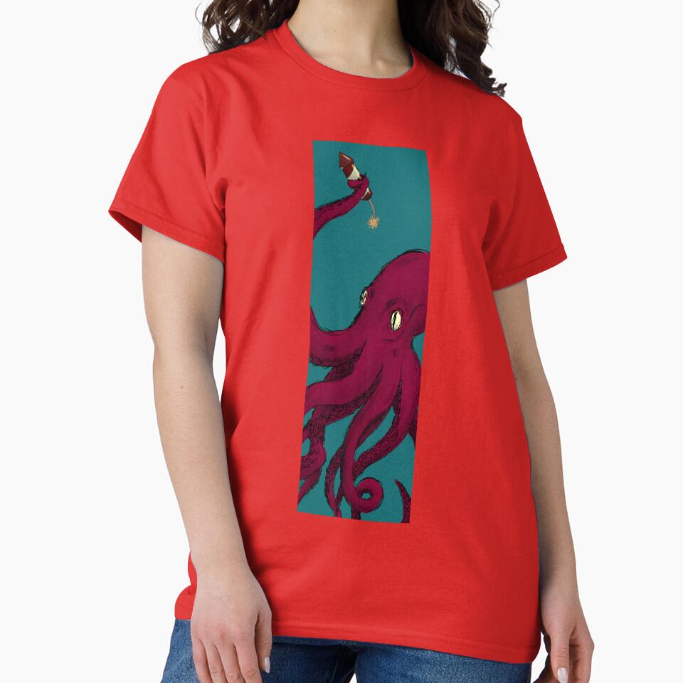 Firecracker Octopus by AtlasisDreaming T-Shirts, Hoodie, Sweatshirt | BlankRebels.com (Image 2)