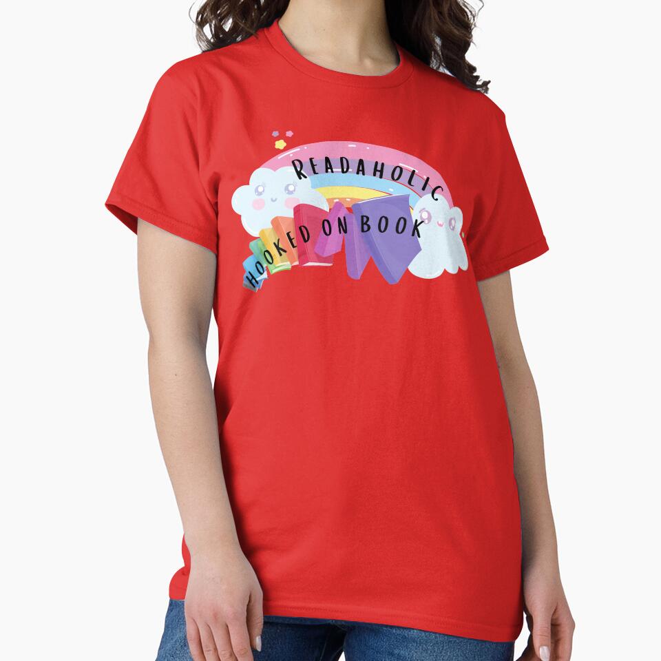 Readaholic Hooked On Book shirt.If you are a bookworm, this is the shirt for you.shirt for book lovers. by... (Image 2)