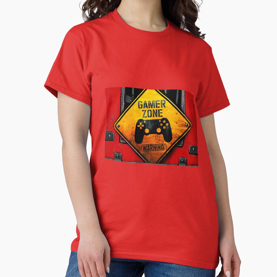 Gamer Zone Warning Sign - Industrial Vintage Style by Hipatye26 T-Shirts, Hoodie, Sweatshirt | BlankRebels.com (Image 2)