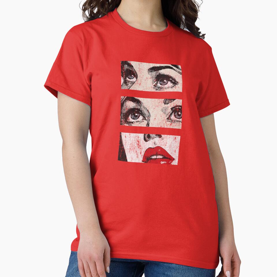 Retro Comic Gaze | Vintage Grunge Pop Art Triptych Portrait by Teepot888