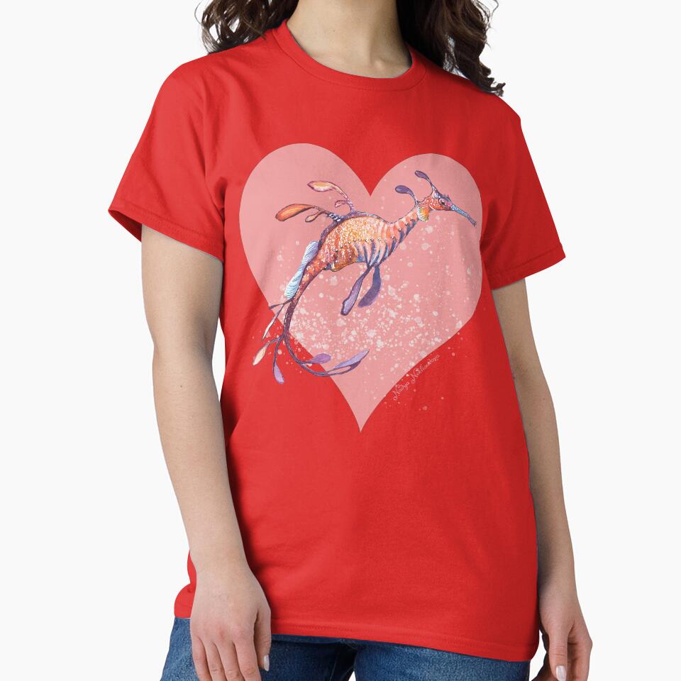 I Heart Sea-Dragons - Valentine's Day by Nadya Neklioudova T-Shirts, Hoodie, Sweatshirt | BlankRebels.com (Image 2)