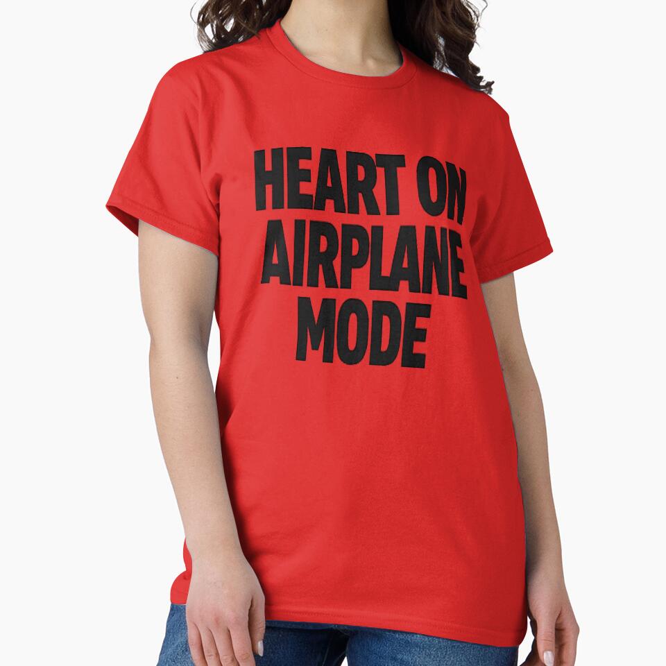Heart on Airplane Mode – Minimal Black Typography by myforestfog T-Shirts, Hoodie, Sweatshirt | BlankRebels.com (Image 2)