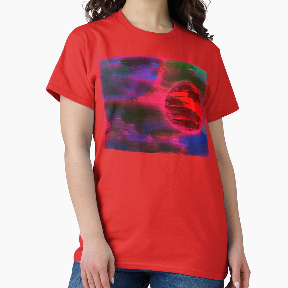 Blue and Red Neon Planets by headtrackerart T-Shirts, Hoodie, Sweatshirt | BlankRebels.com (Image 2)