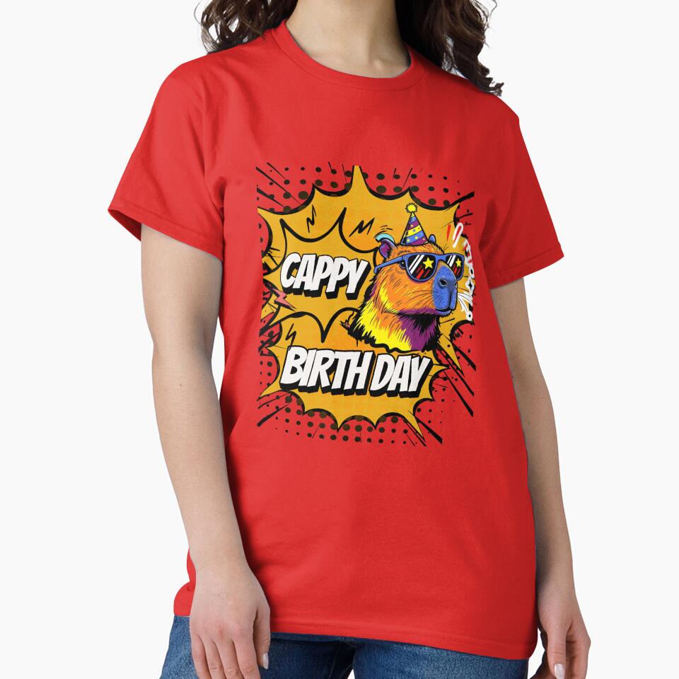 Cappy Birthday Cappy-Loving Capybara Design by Piyaz T-Shirts, Hoodie, Sweatshirt | BlankRebels.com (Image 2)