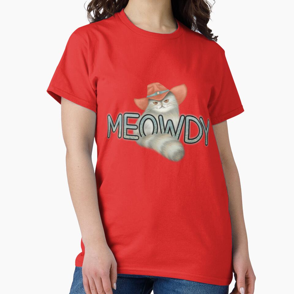 Cute hand drawn Meowdy Cat Cowboy Howdy Cat Meme by ngamsupsiri T-Shirts, Hoodie, Sweatshirt | BlankRebels.com (Image 2)