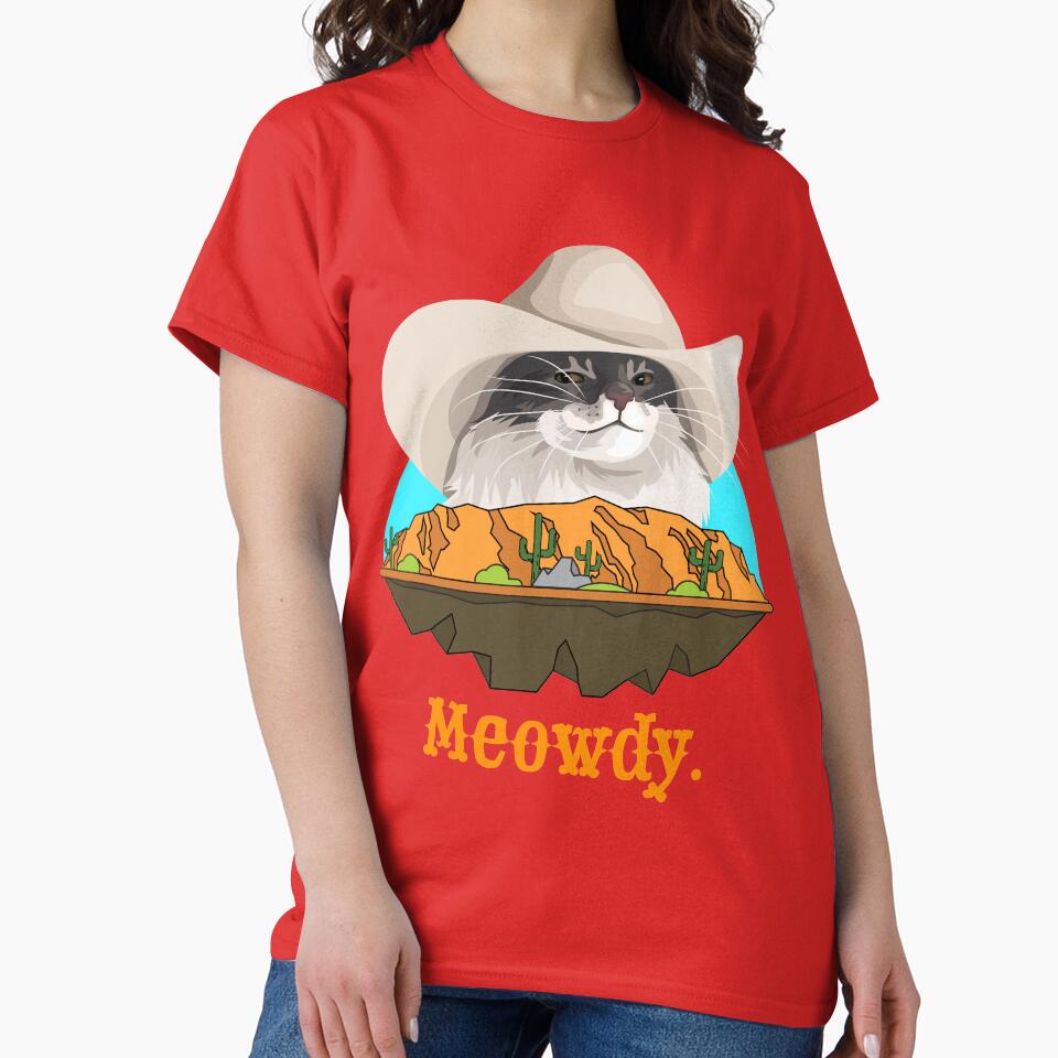 Meowdy Texas Cat Cowboy Meme Funny Internet Illustration by CelestialHCO T-Shirts, Hoodie, Sweatshirt (Image 2)