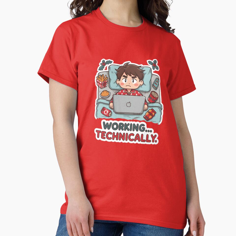 WFH Holiday Edition – Working… Technically Funny Christmas Design by gavinroyal T-Shirts, Hoodie, Sweatshirt (Image 2)