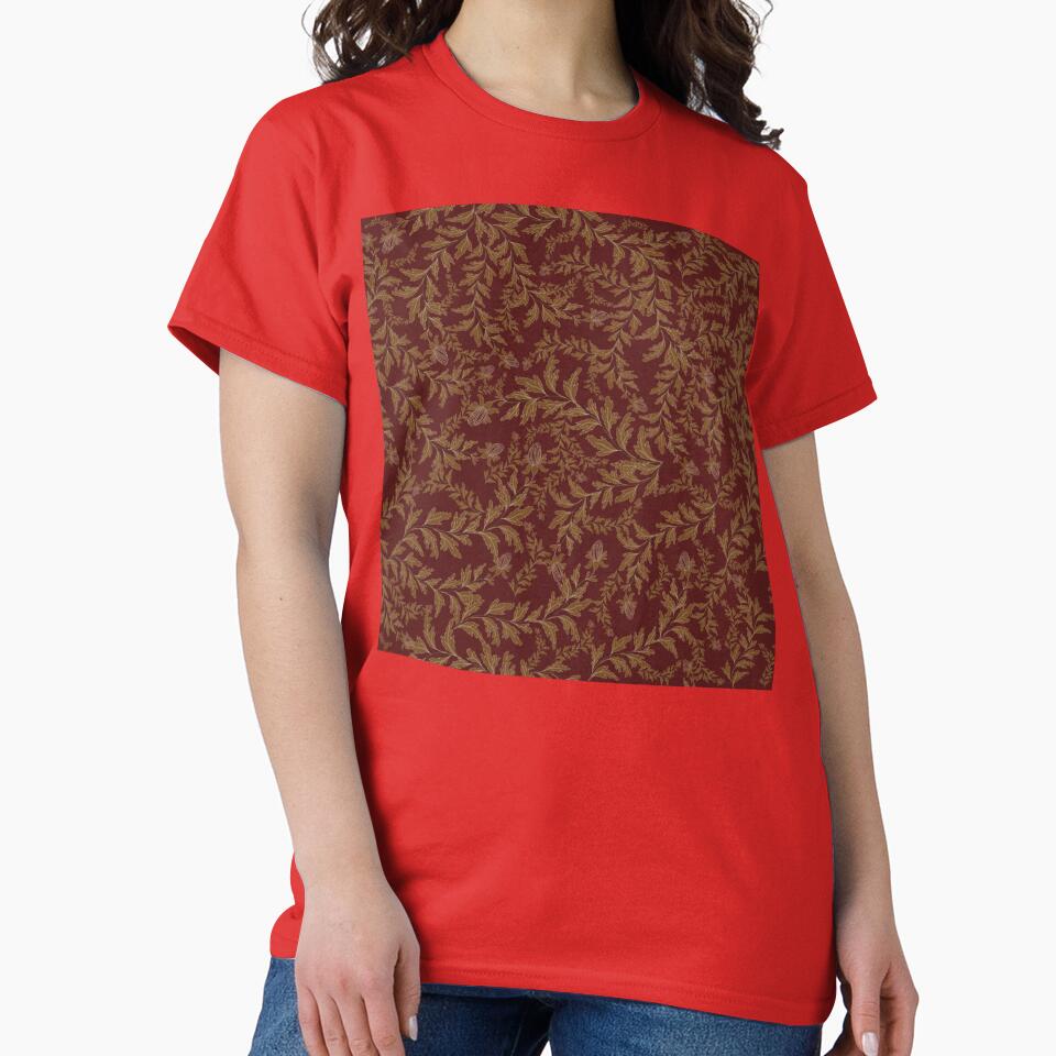 Seamless Boho floral pattern in rich red tones by Line-Aura