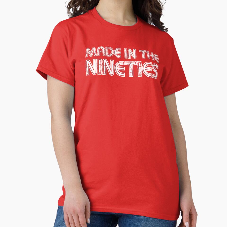 90s Nostalgia: 'Made Nineties' Grunge Text T-Shirts, Hoodie, Sweatshirt