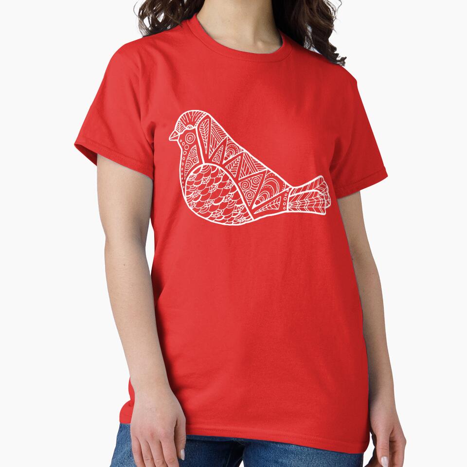 Color Me Bird : White on Raspberry by Janelle Wourms T-Shirts, Hoodie, Sweatshirt | BlankRebels.com (Image 2)