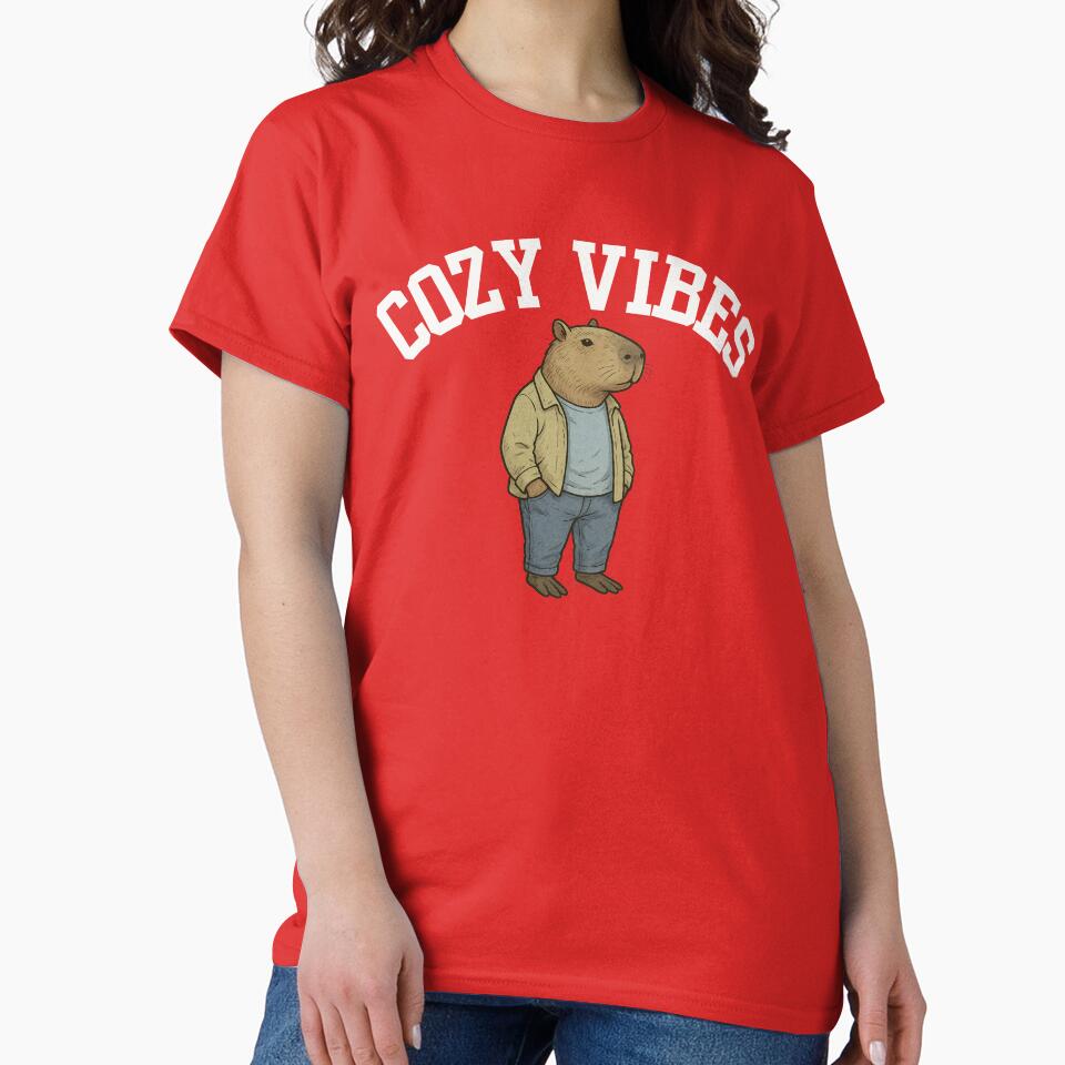 Capybara with Cozy Vibes by Aesthetic Atlas T-Shirts, Hoodie, Sweatshirt | BlankRebels.com (Image 2)