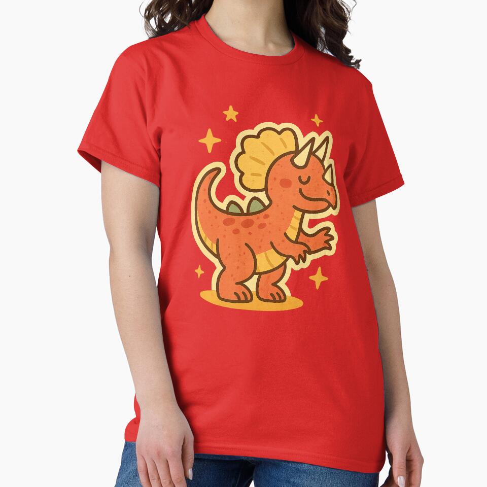 Triceratops Guardian – Retro Dinosaur Sticker for Kids, Parents & Vintage Collectors by Meta Mirage T-Shirts,... (Image 2)