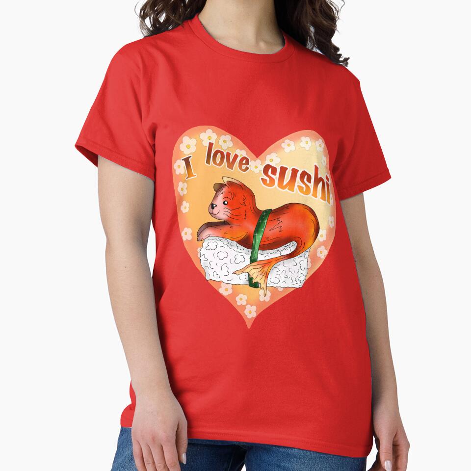 Sushi lover red catfish sushi by CuisineCat T-Shirts, Hoodie, Sweatshirt | BlankRebels.com (Image 2)