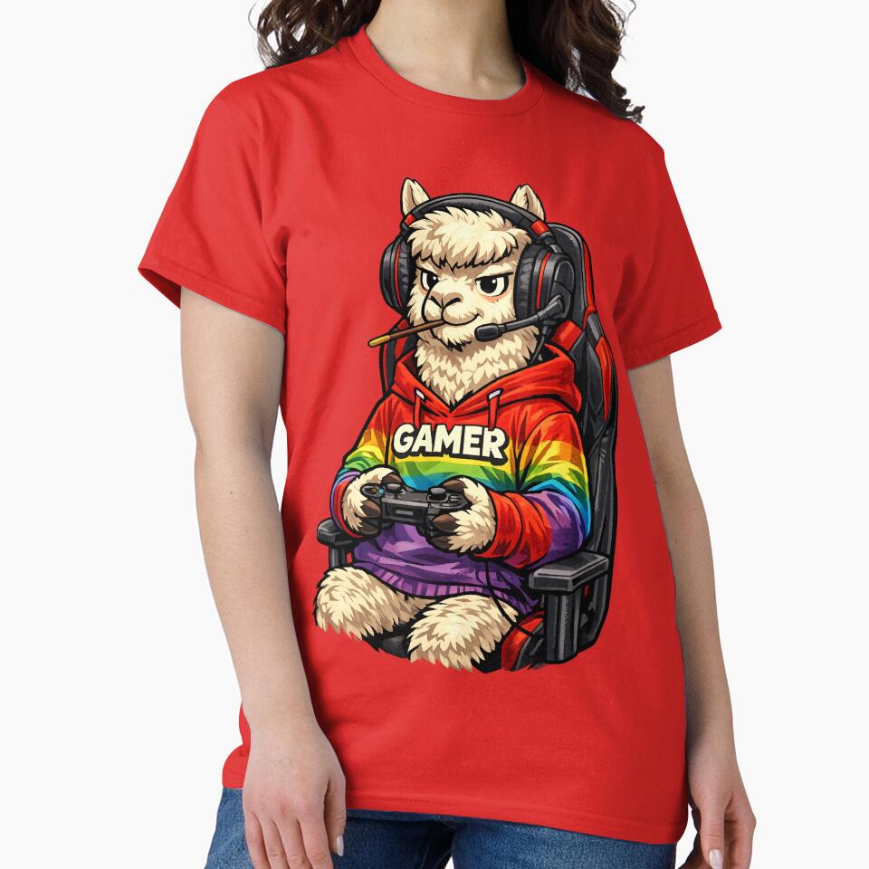 Gamer Alpaca by Niesi2902 T-Shirts, Hoodie, Sweatshirt | BlankRebels.com (Image 2)