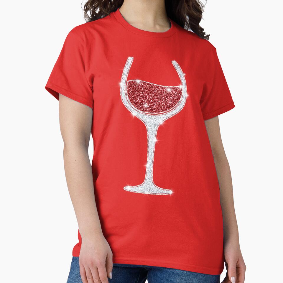 Burgundy Red Wine Glass, Funny Christmas T-Shirt by evaspark