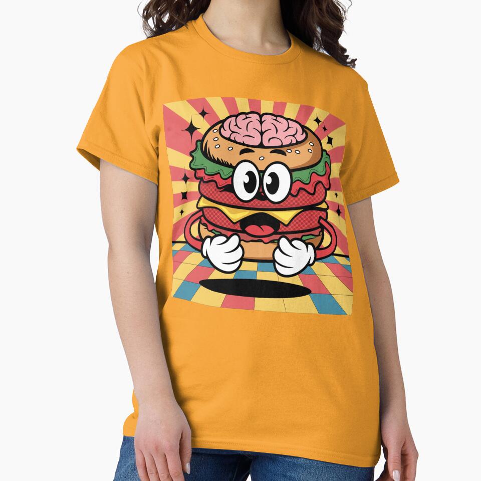 Brainy Burger Mascot Cartoon Character by ColorSplashCreations T-Shirts, Hoodie, Sweatshirt | BlankRebels.com (Image 2)