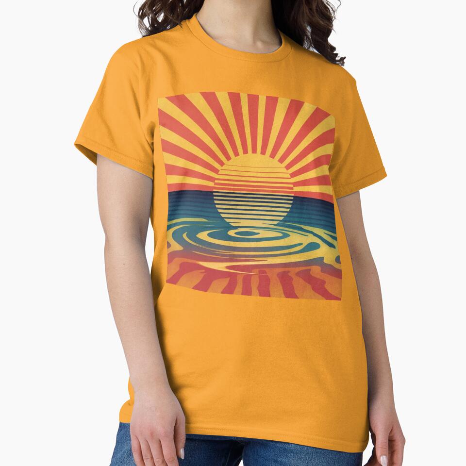 Retro Sunset Over Vibrant Waters by Martyn0885 T-Shirts, Hoodie, Sweatshirt | BlankRebels.com (Image 2)