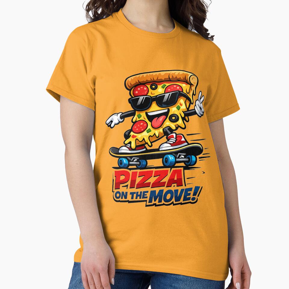 Cool pizza on a skateboard — fun cartoon design for skaters and pizza lovers. by Hummer Studio T-Shirts,... (Image 2)