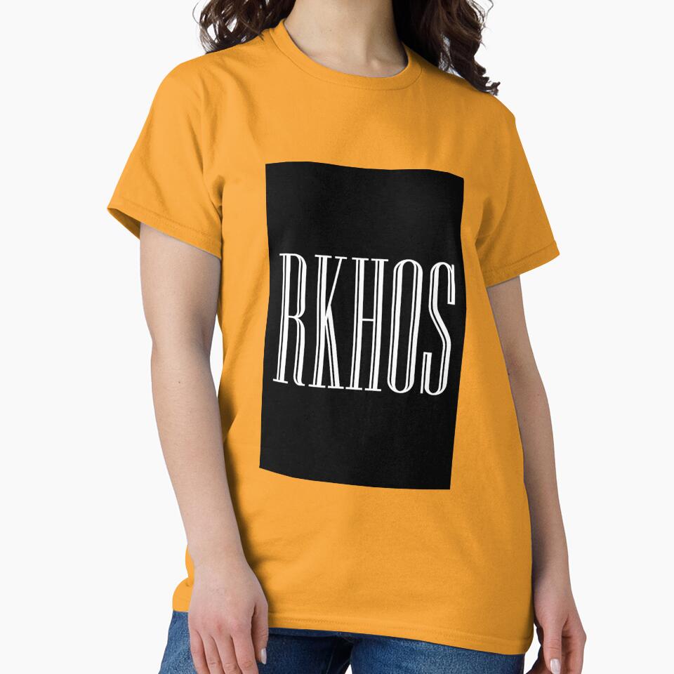 RKHOS Minimalist Typography Design | Bold Black & White Lettering by Robinthread T-Shirts, Hoodie, Sweatshirt (Image 2)