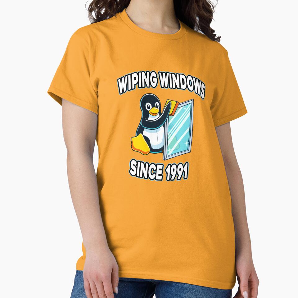 Tux Wiping Windows - Linux vs Windows Tech Humor Devops Sysadmin Backend Developer by Chengly