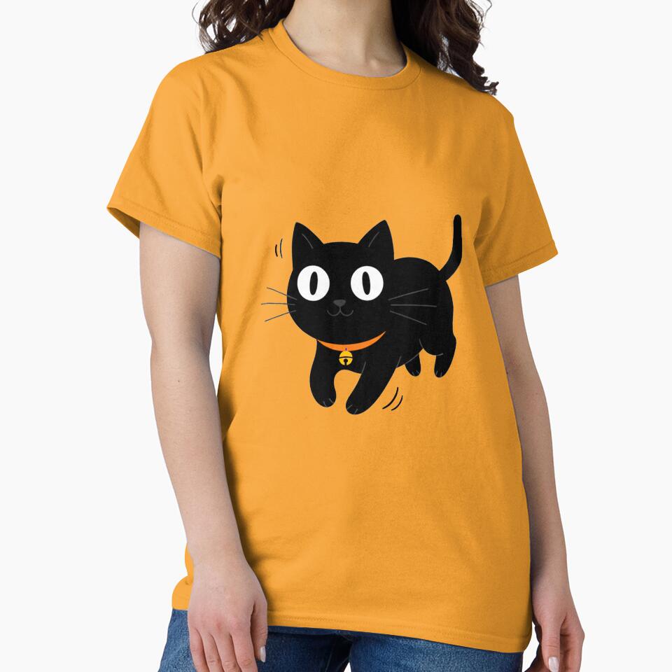 Cute Black Cat Halloween Cartoon | Funny Spooky Kitty Design by TinaDu- T-Shirts, Hoodie, Sweatshirt (Image 2)