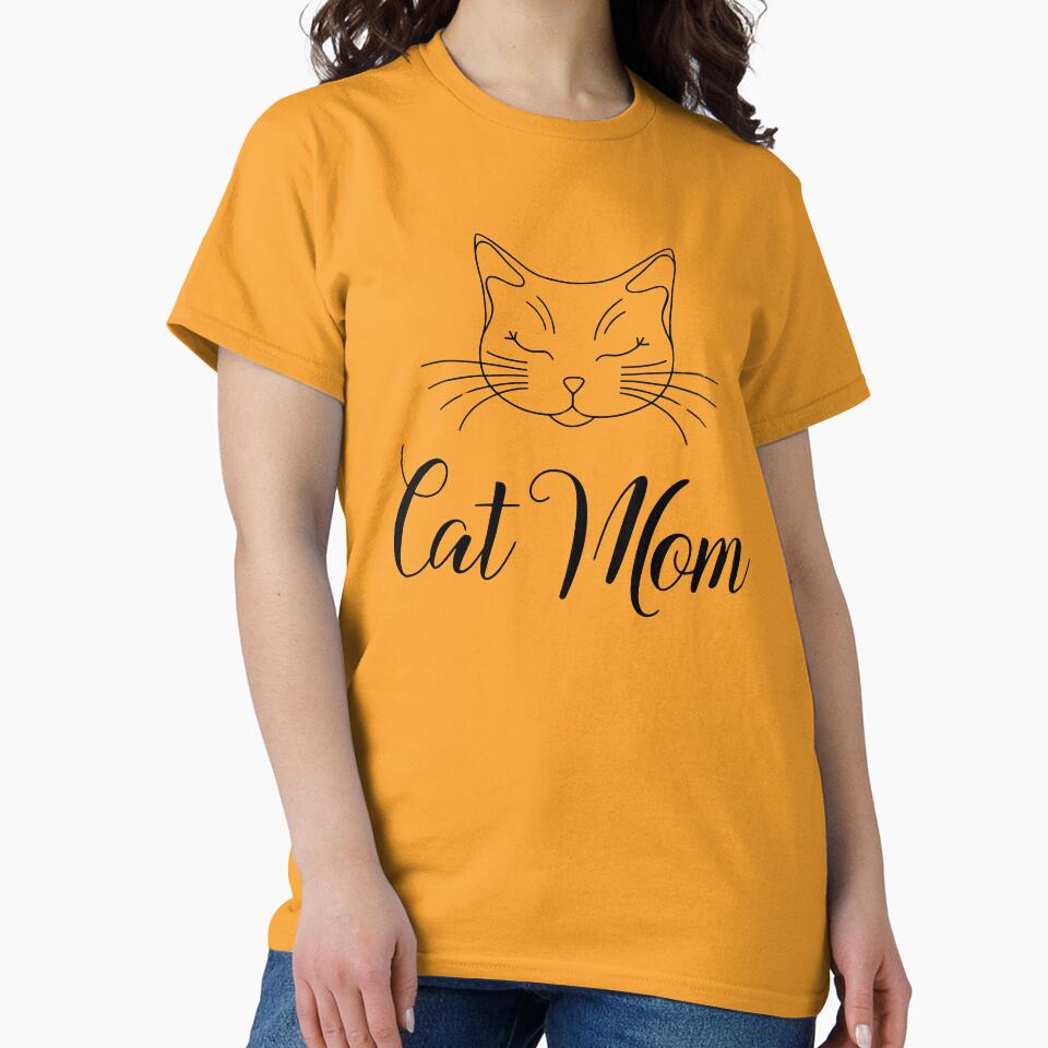 Elegant Cat Mom Minimalist T-Shirt Design by zofron Hoodie, Sweatshirt | BlankRebels.com (Image 2)
