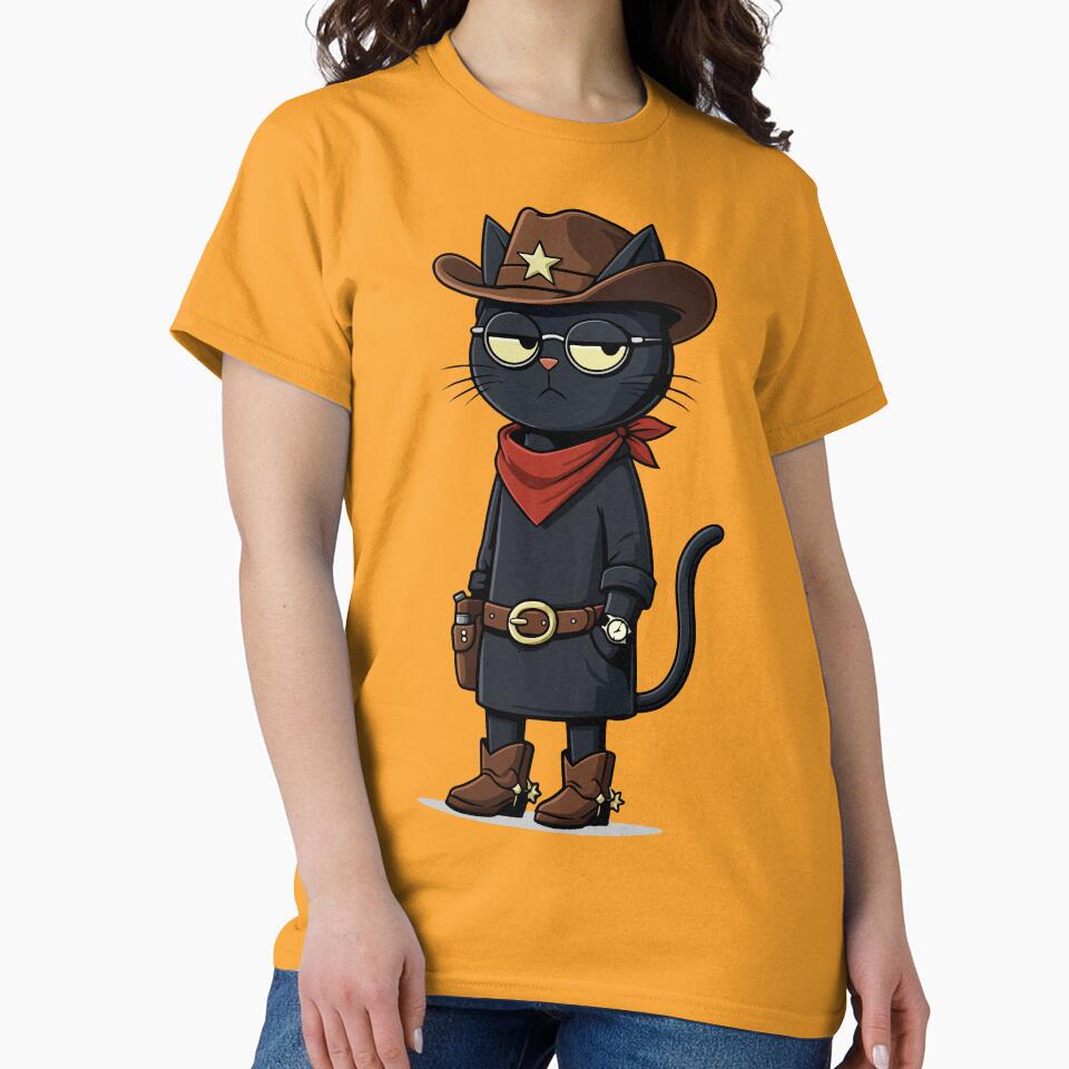 Funny Cowboy Cat – Black Cat Western Meme Design by Dimalol T-Shirts, Hoodie, Sweatshirt | BlankRebels.com (Image 2)