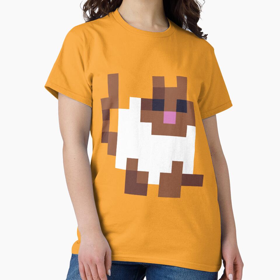 White and Brown Fat Pixel Cat by Michael Stewart T-Shirts, Hoodie, Sweatshirt | BlankRebels.com (Image 2)