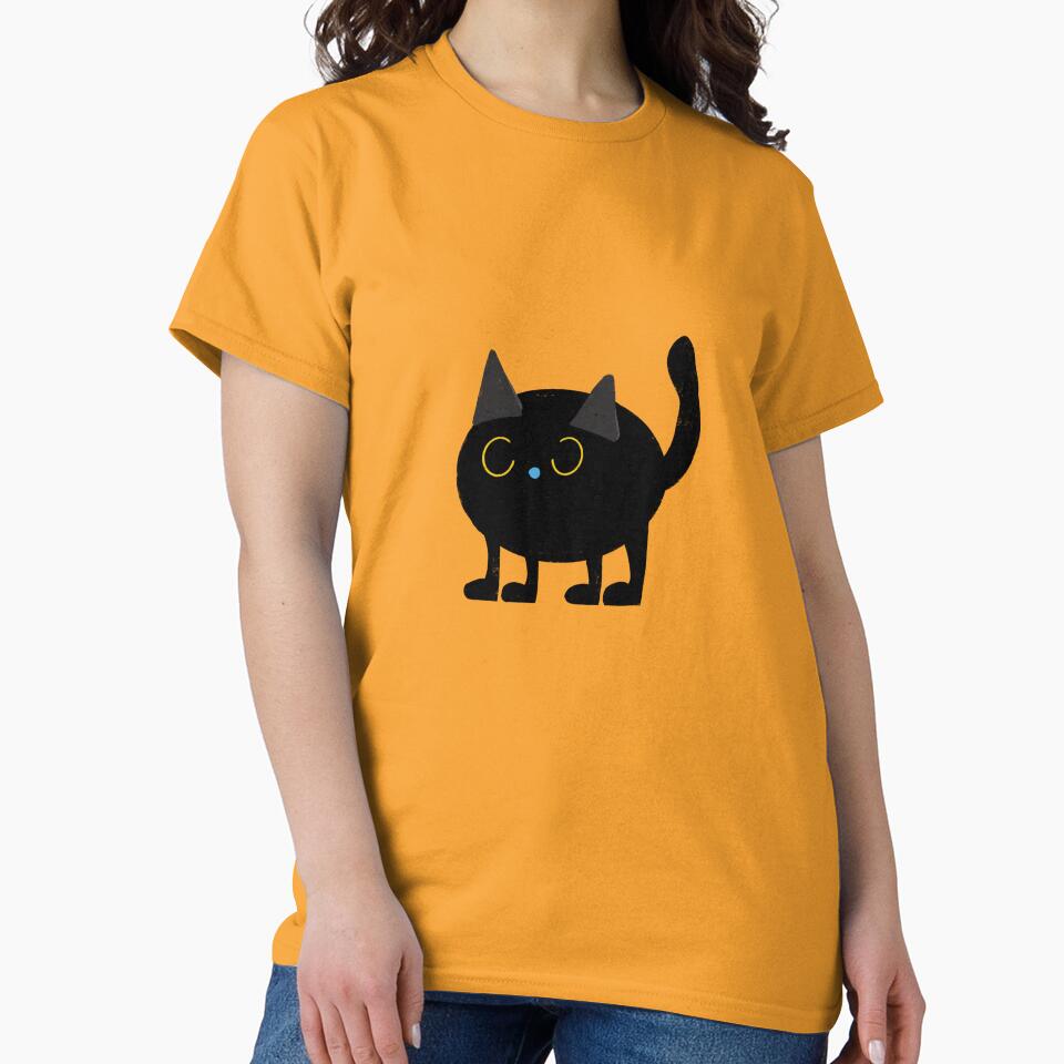 Halloween Cute Kawaii Black Cat Yellow by susycosta T-Shirts, Hoodie, Sweatshirt | BlankRebels.com (Image 2)
