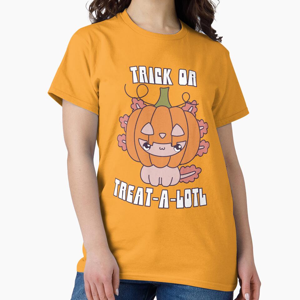 Trick or Treat-A-Lotl Axolotl Pumpkin Head Halloween by hoffe-e T-Shirts, Hoodie, Sweatshirt | BlankRebels.com (Image 2)
