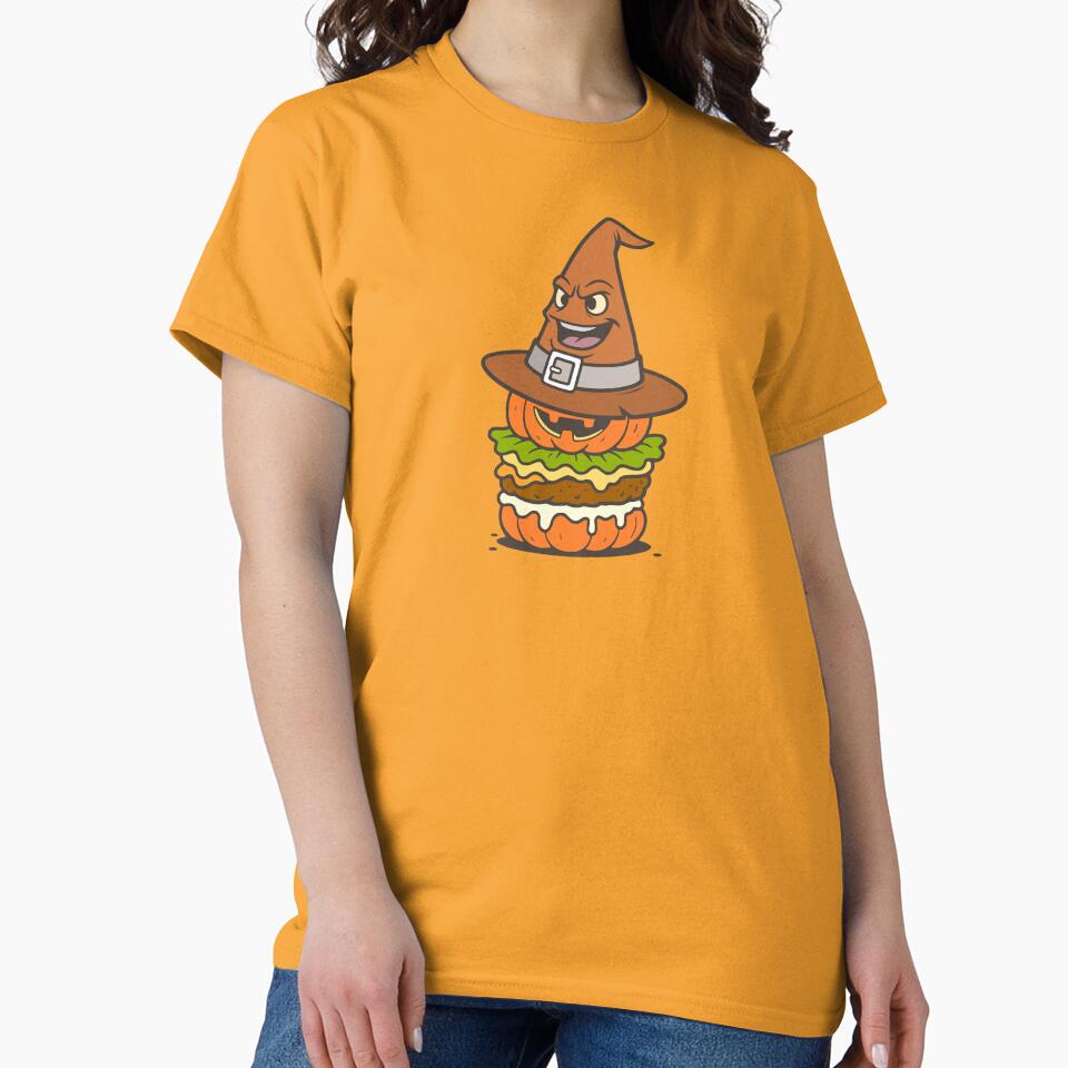 Halloween burger pumpkin with wizard hat. by Witch Cat T-Shirts, Hoodie, Sweatshirt | BlankRebels.com (Image 2)
